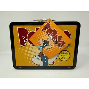 Popeye The Sailor Tin Lunch Box 3 DVDs 43 Cartoons Key Chain New
